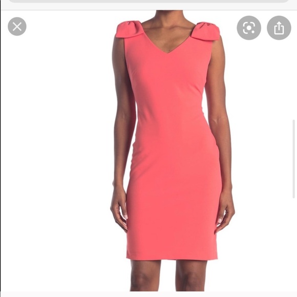 Tahari Dresses & Skirts - Tahari V- Neck Bow Shoulder Sheath Dress. Size 10p